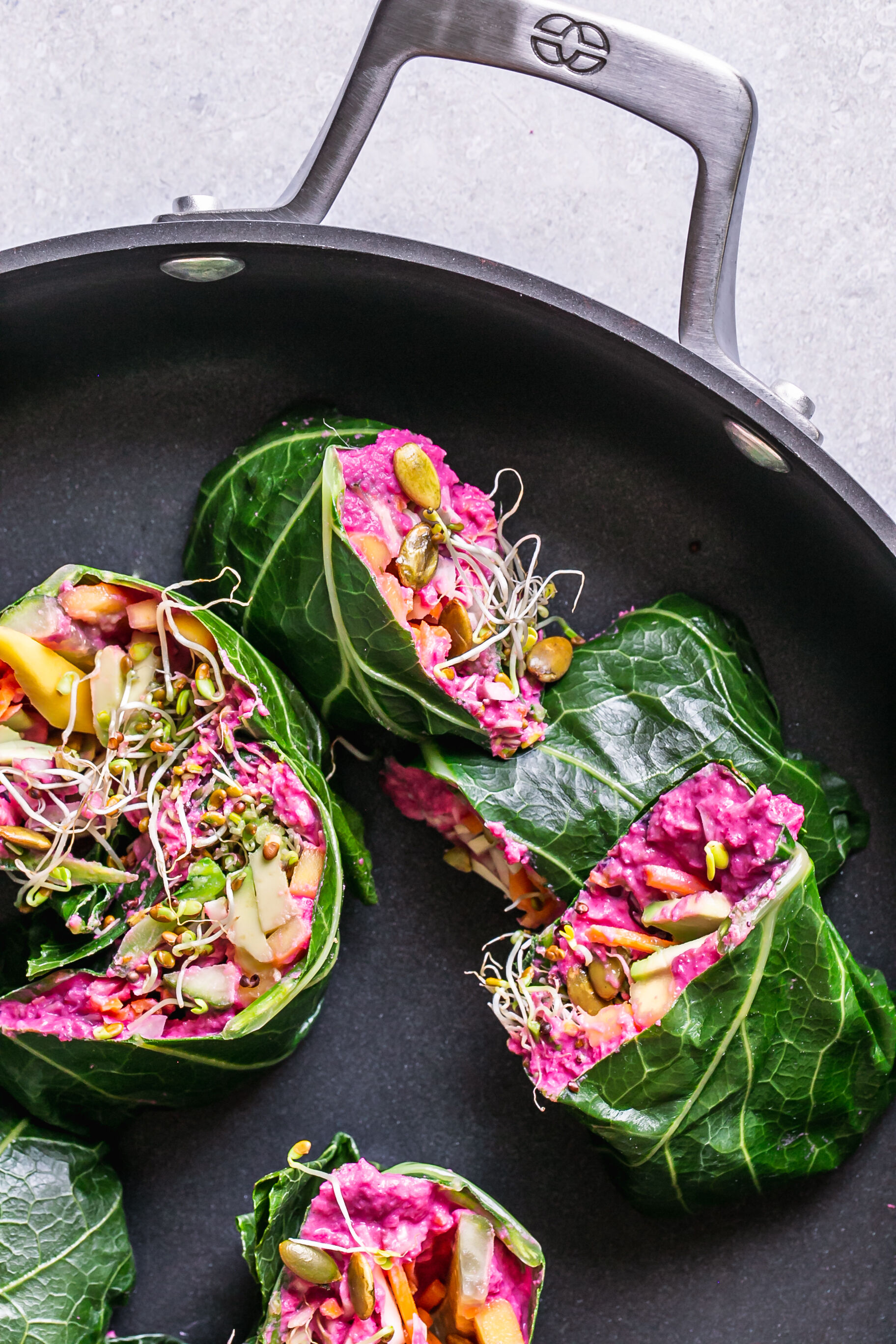 Collard Green Wraps with Beet Hummus | Calphalon