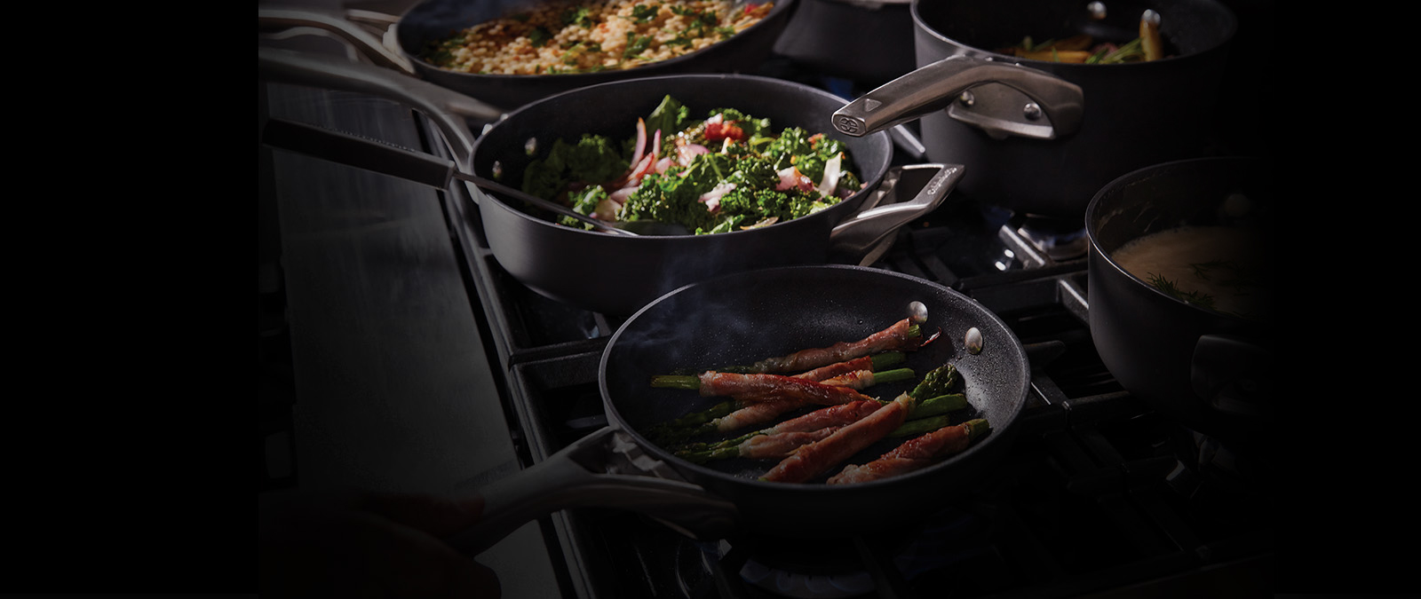 Cuisinel Versatile Convenient Pre Seasoned Cast Iron Skillet 3 Multi Sized  Cooking Pan Set with 8, 10, and 12 Inch Pans and 3 Multi Sized Lids